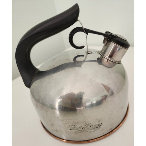 Vintage Paul Revere Ware 1801 2 QT Whistling Copper Bottom Tea Kettle Teapot - Picture 1 of 3